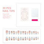 Press-On Nail Set Acrylic Floral & Shell Peel-And-Apply
