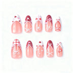 Press-On Nail Set Acrylic Heart & Bow Designs
