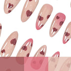 Press-On Nail Set Acrylic Heart Pattern 24 Piece
