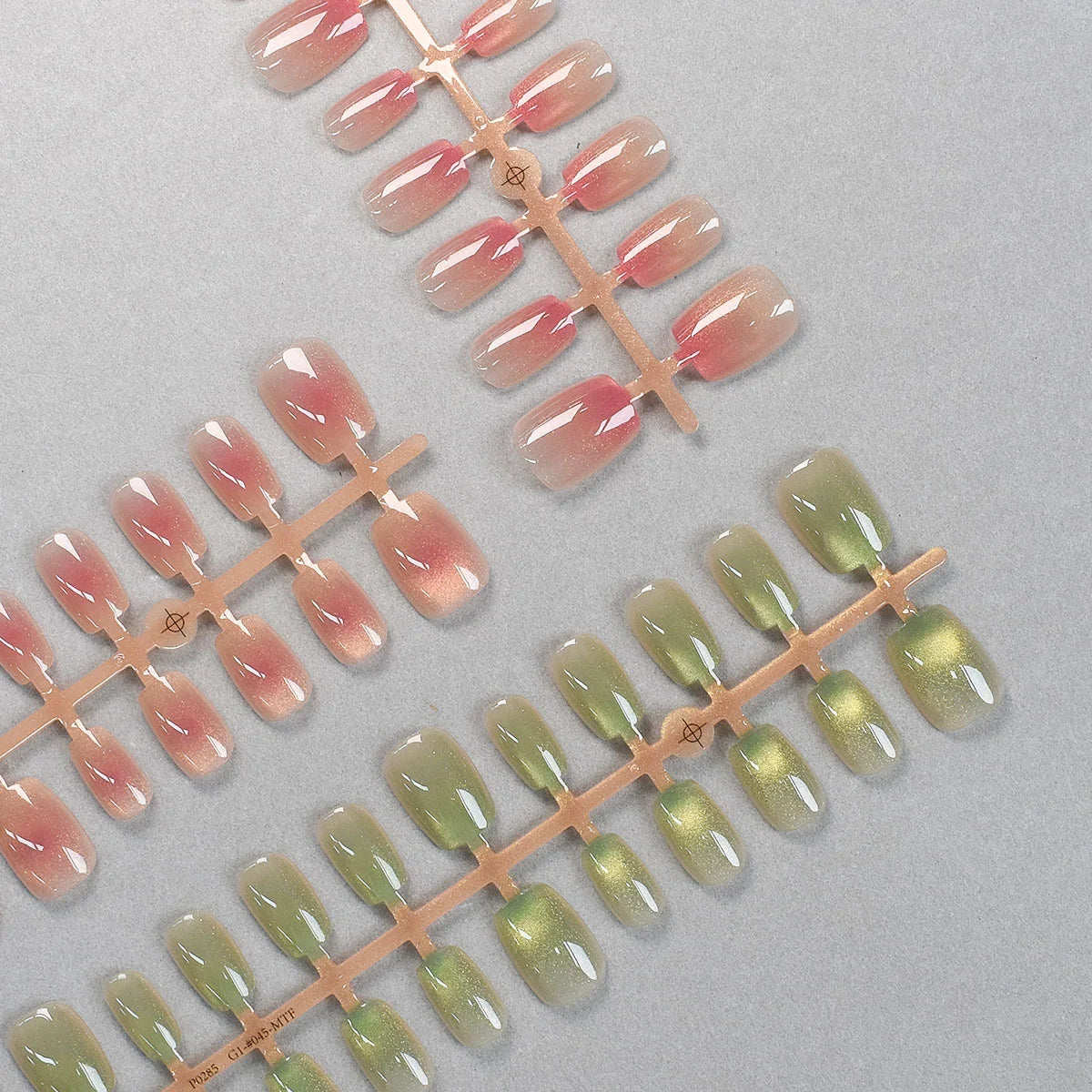 Press-On Nail Set Adhesive Backing Glossy Finish