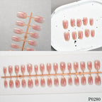 Press-On Nail Set Adhesive Backing Glossy Finish