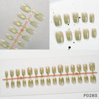 Press-On Nail Set Adhesive Backing Glossy Finish