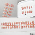 Press-On Nail Set Adhesive Backing Glossy Finish