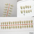 Press-On Nail Set Adhesive Backing Glossy Finish