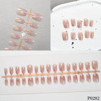 Press-On Nail Set Adhesive Backing Glossy Finish