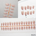 Press-On Nail Set Adhesive Backing Glossy Finish