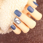 Press-On Nail Set Adhesive Backing Matte Finish Rhinestone Accents
