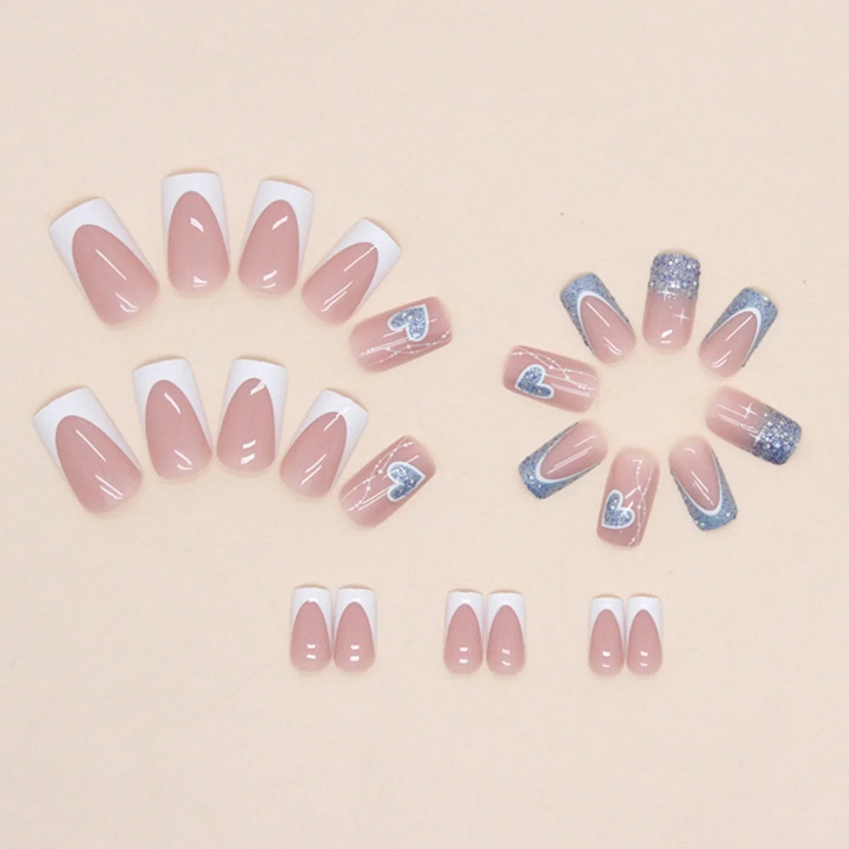 Press-On Nail Set Adhesive Backing Reusable Non-Toxic