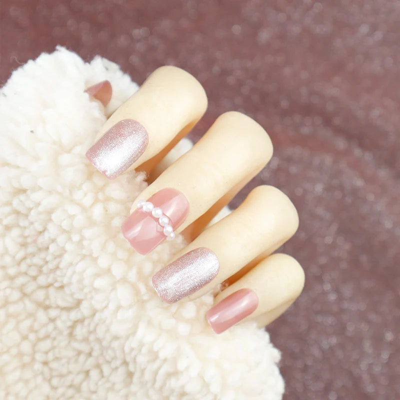 Press-On Nail Set Adhesive-Free Reusable Salon Finish