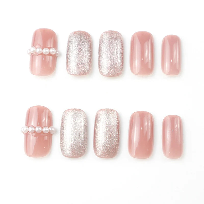 Press-On Nail Set Adhesive-Free Reusable Salon Finish
