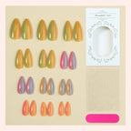 Press-On Nail Set Adhesive Strips Glossy Red Gradient