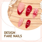 Press-On Nail Set Adhesive Strips Playful Accents