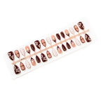Press-On Nail Set Almond Shape Floral & Dot Accents