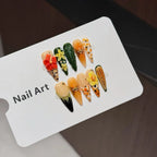 Press-On Nail Set Almond Shape Floral & Gem Accents