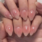 Press-On Nail Set Almond Shape High-Gloss Strong Adhesive