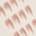 Press-On Nail Set Almond Shape High-Gloss Strong Adhesive