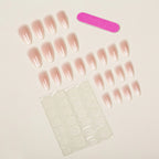 Press-On Nail Set Almond Shape High-Gloss Strong Adhesive