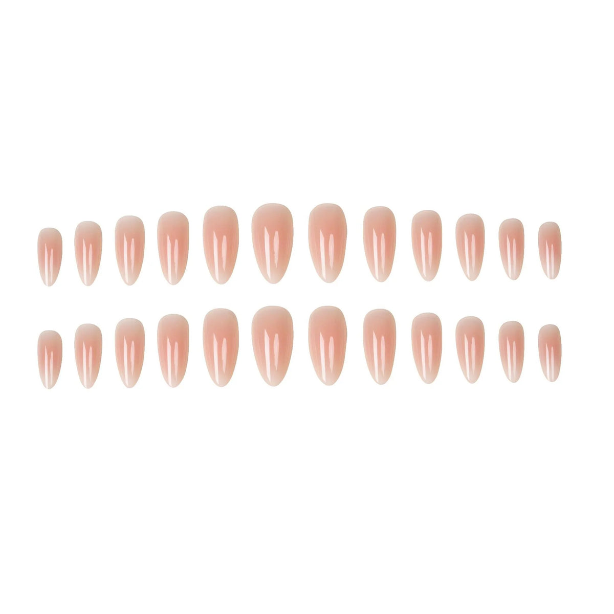Press-On Nail Set Almond Shape High-Gloss Strong Adhesive
