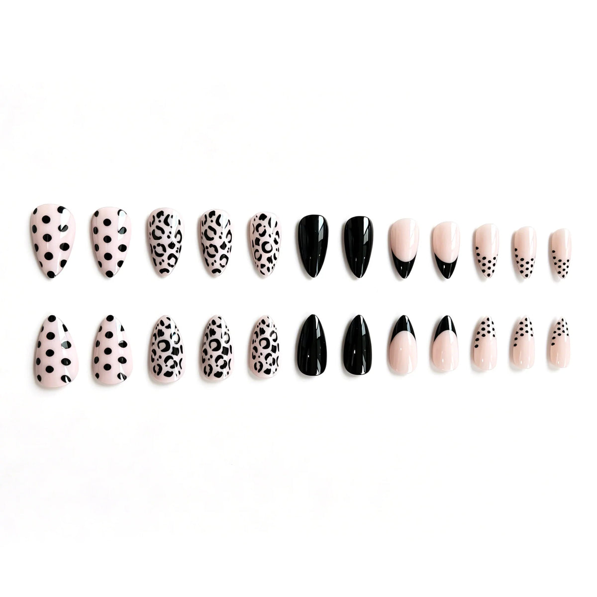 Press-On Nail Set Almond Shape Leopard Print