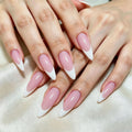 Press-On Nail Set Almond Shape Self-Adhesive & Reusable 24-Piece