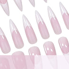 Press-On Nail Set Almond Shape Self-Adhesive & Reusable 24-Piece