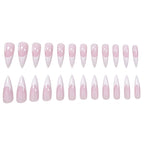 Press-On Nail Set Almond Shape Self-Adhesive & Reusable 24-Piece
