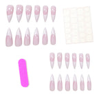 Press-On Nail Set Almond Shape Self-Adhesive & Reusable 24-Piece