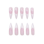 Press-On Nail Set Almond Shape Self-Adhesive & Reusable 24-Piece