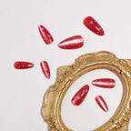 Press-On Nail Set Almond-Shaped Glitter Peel & Stick