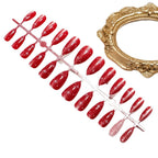 Press-On Nail Set Almond-Shaped Glitter Peel & Stick