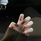 Press-On Nail Set Amber Glue-On & Reusable