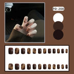 Press-On Nail Set Amber Glue-On & Reusable
