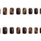 Press-On Nail Set Amber Glue-On & Reusable