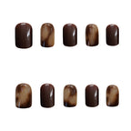 Press-On Nail Set Amber Glue-On & Reusable