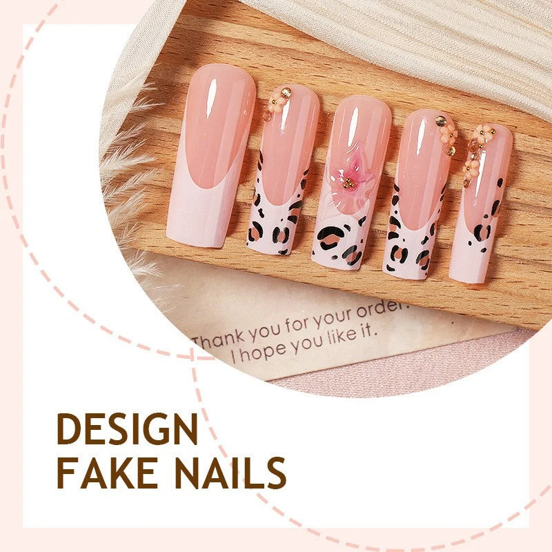 Press-On Nail Set Animal & Glitter Designs