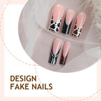 Press-On Nail Set Animal & Gradient Reusable