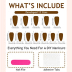 Press-On Nail Set Animal Print & Glitter 24 Piece