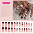 Press-On Nail Set Animal Prints Bows & Gemstone Accents