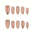 Press-On Nail Set Art Deco Peel And Stick Multiple Sizes