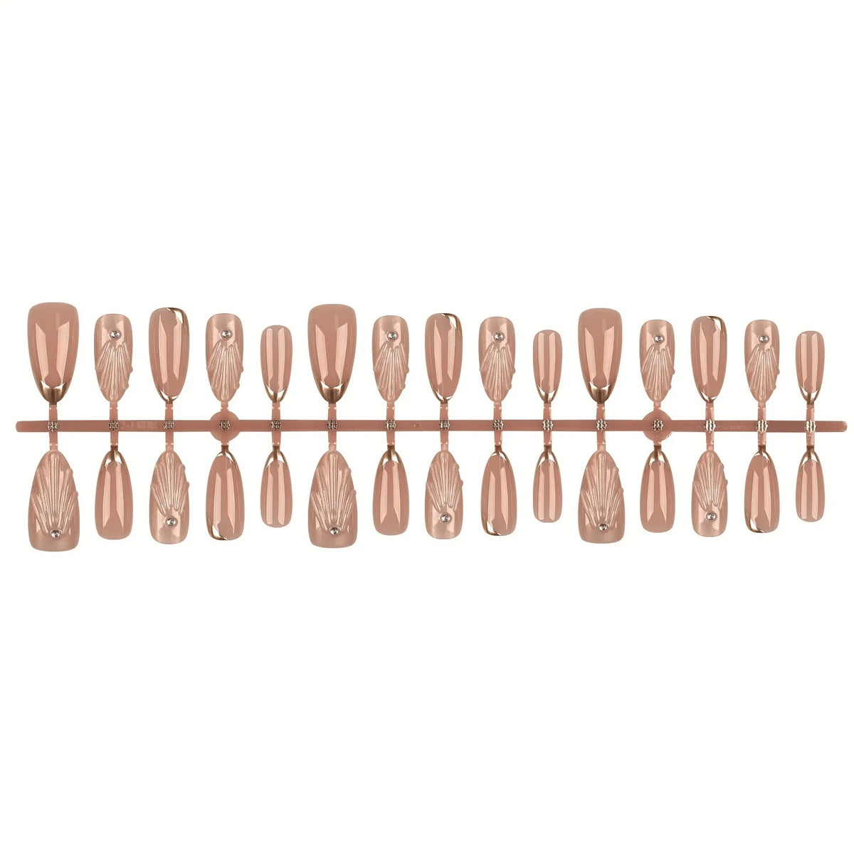 Press-On Nail Set Art Deco Peel And Stick Multiple Sizes