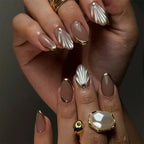 Press-On Nail Set Art Deco Peel And Stick Multiple Sizes