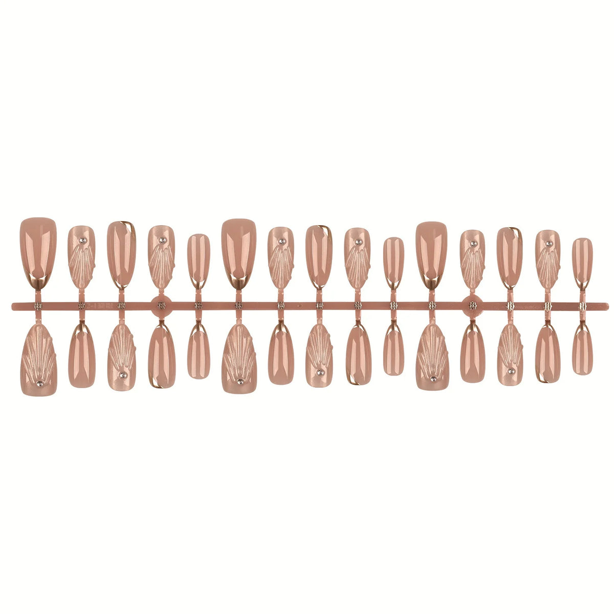 Press-On Nail Set Art Deco Peel And Stick Multiple Sizes