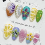Press-On Nail Set Artisan Floral Strong Adhesive