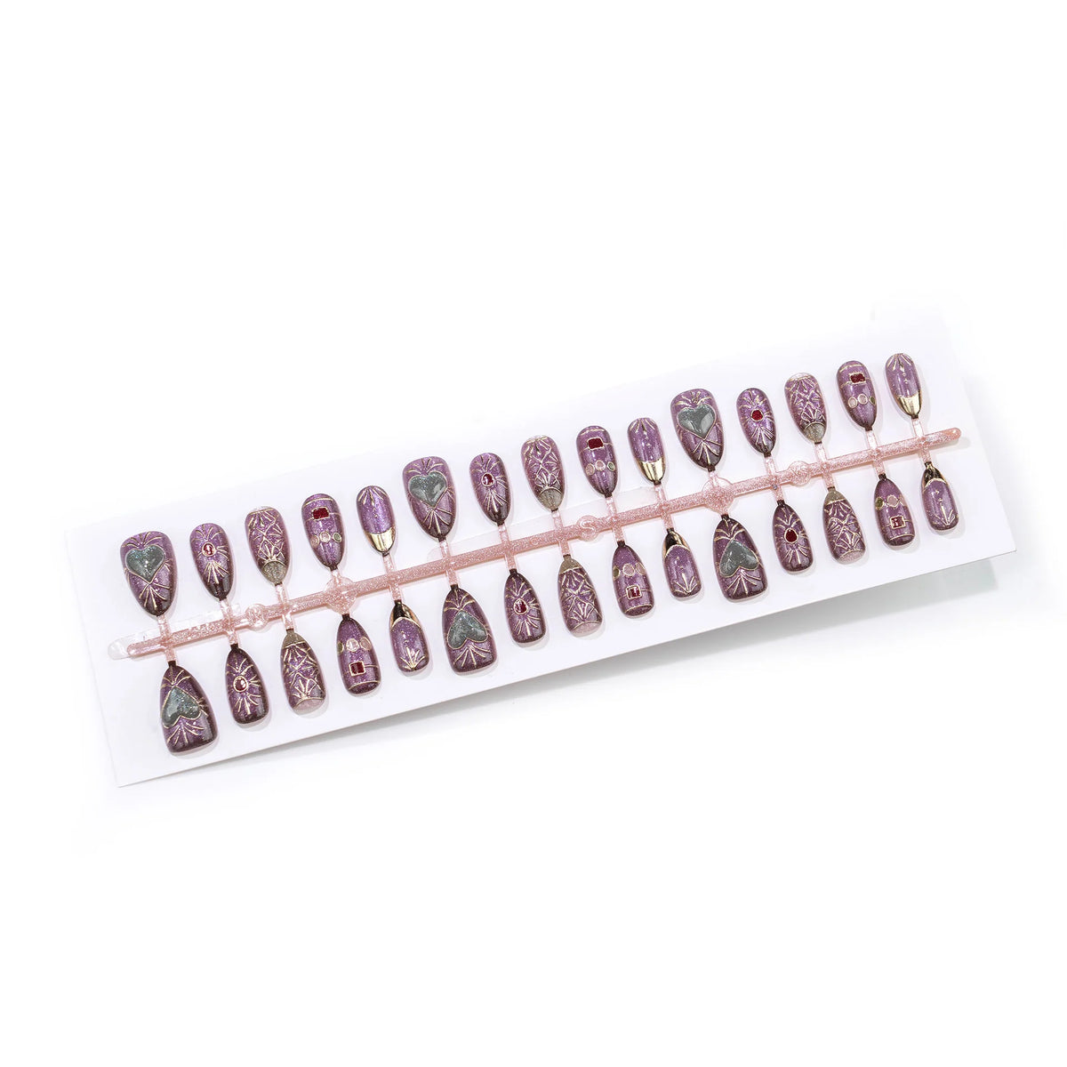 Press-On Nail Set Artisanal Designs & Ready-To-Use Adhesive