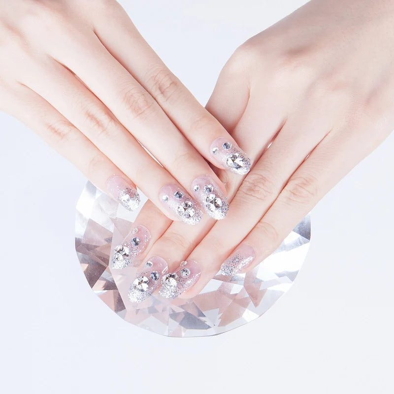 Press-On Nail Set Artisanal Glitter Self-Adhesive & Reusable