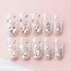 Press-On Nail Set Artisanal Glitter Self-Adhesive & Reusable