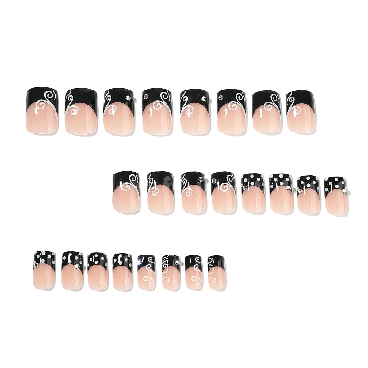 Press-On Nail Set Artistic Accents Strong Hold