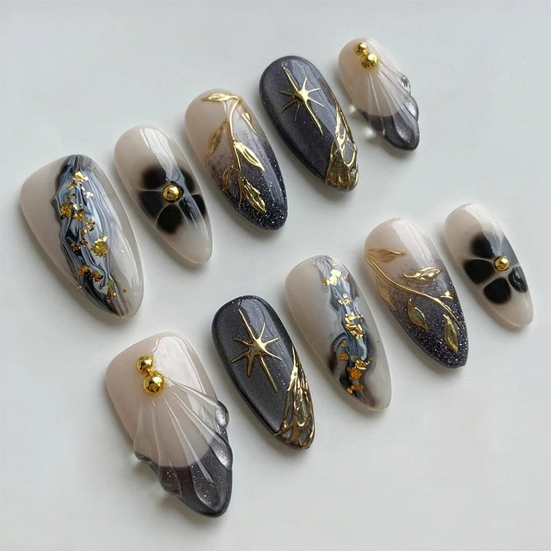 Press-On Nail Set Artistic Acrylic Strong Adhesive