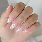 Press-On Nail Set Artistic Almond Shape Glossy 24-Piece