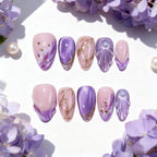 Press-On Nail Set Artistic Beige Peel-And-Stick & Reusable